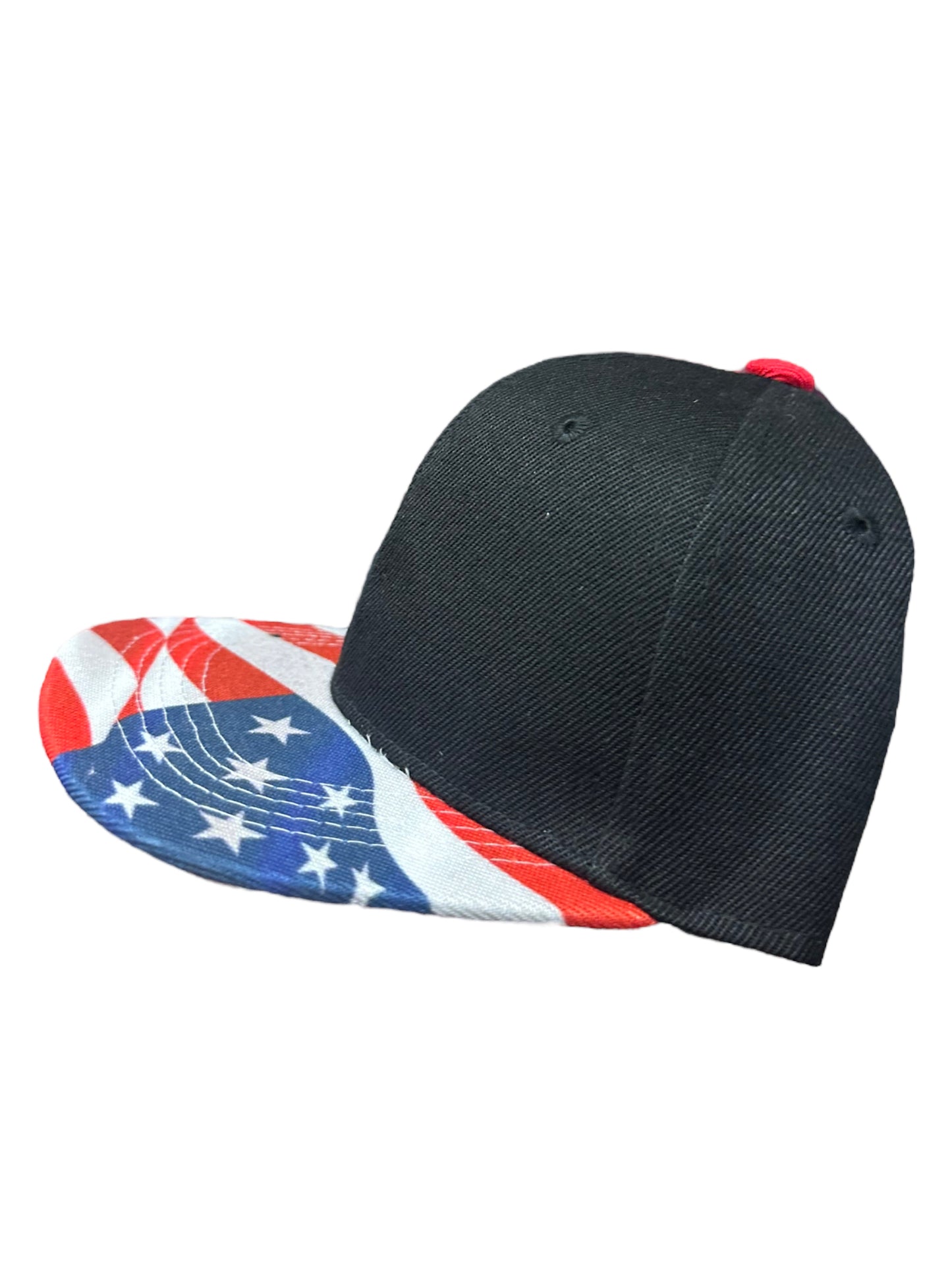 American flag Brim black Crown SnapBack hat