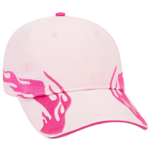 Flame light hot pink curved SnapBack