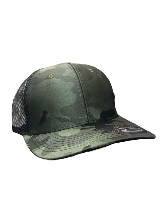 Olive camouflage satin SnapBack hat