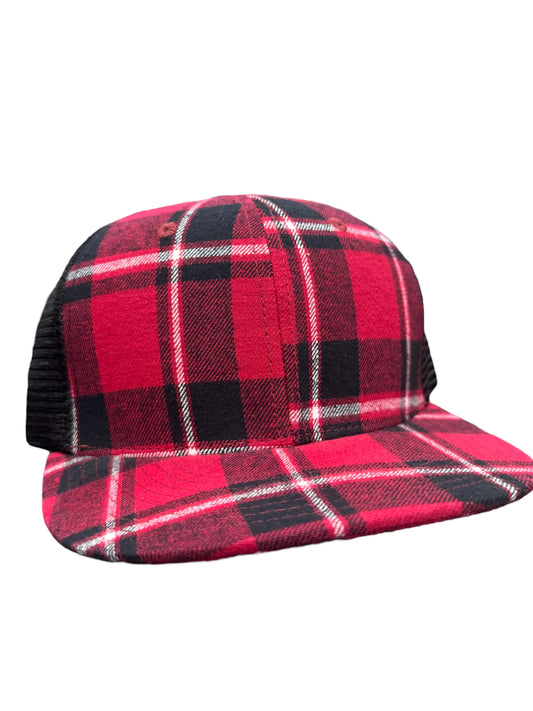 Plaid Red & Black SnapBack hats