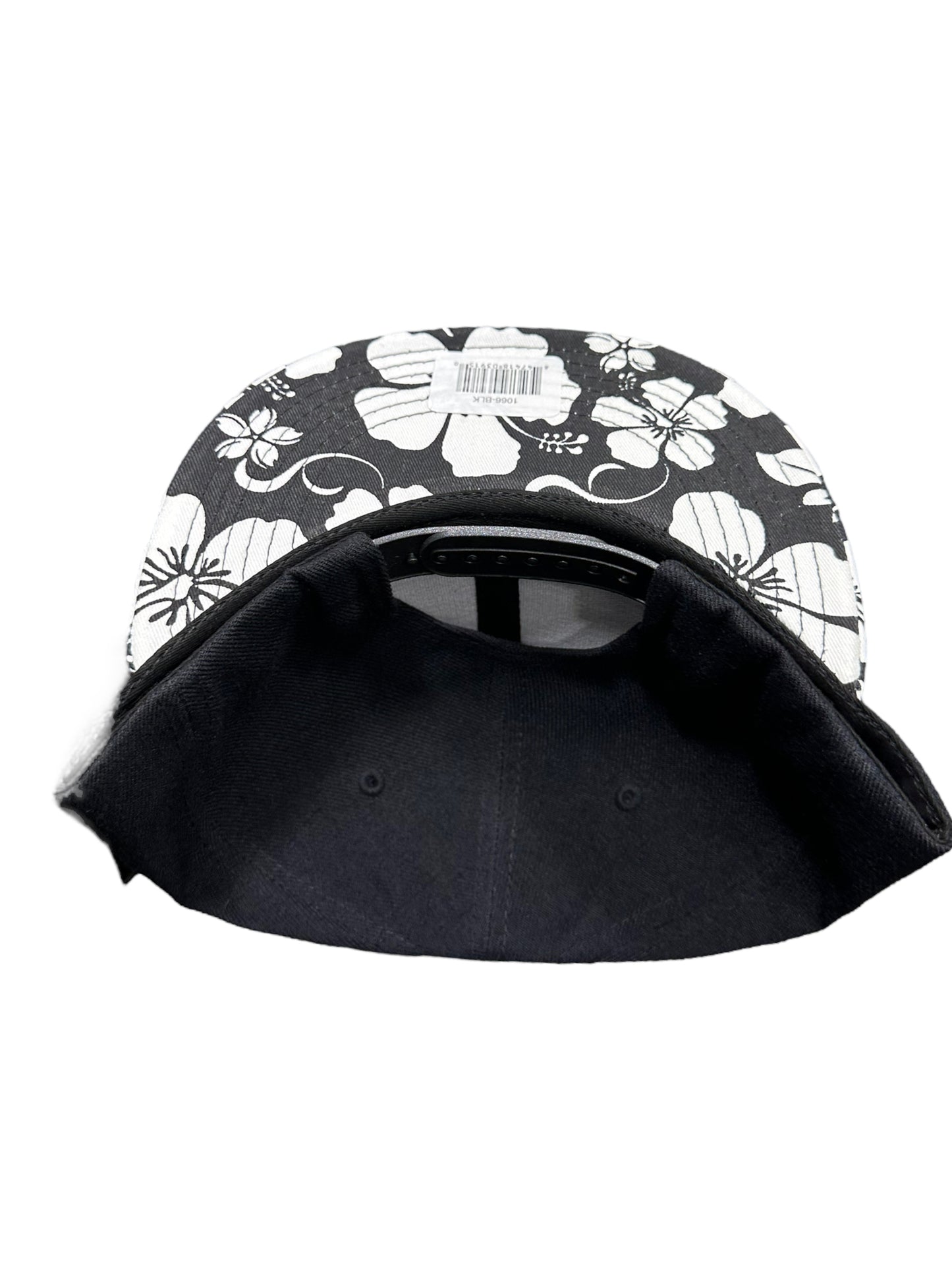 Black Floral Brim SnapBack hat