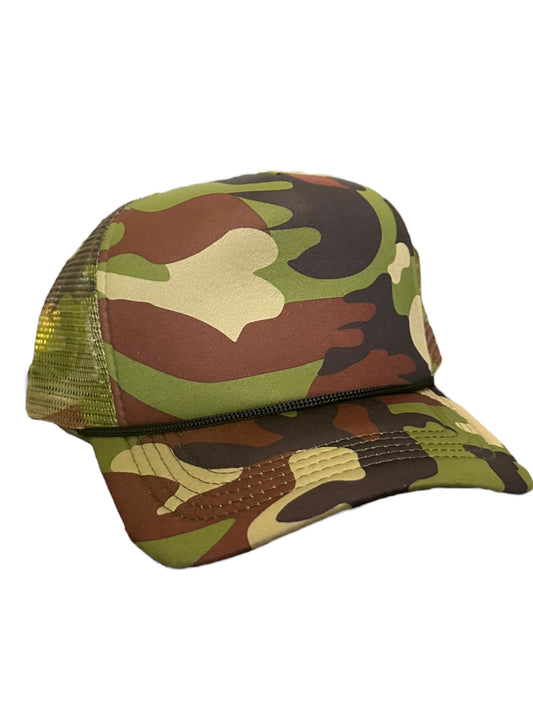 Light olive Camouflaged trucker SnapBack hat