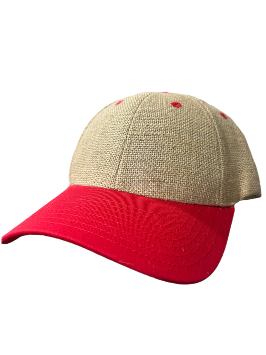 Red and beige Coffee bag texture snapbacks