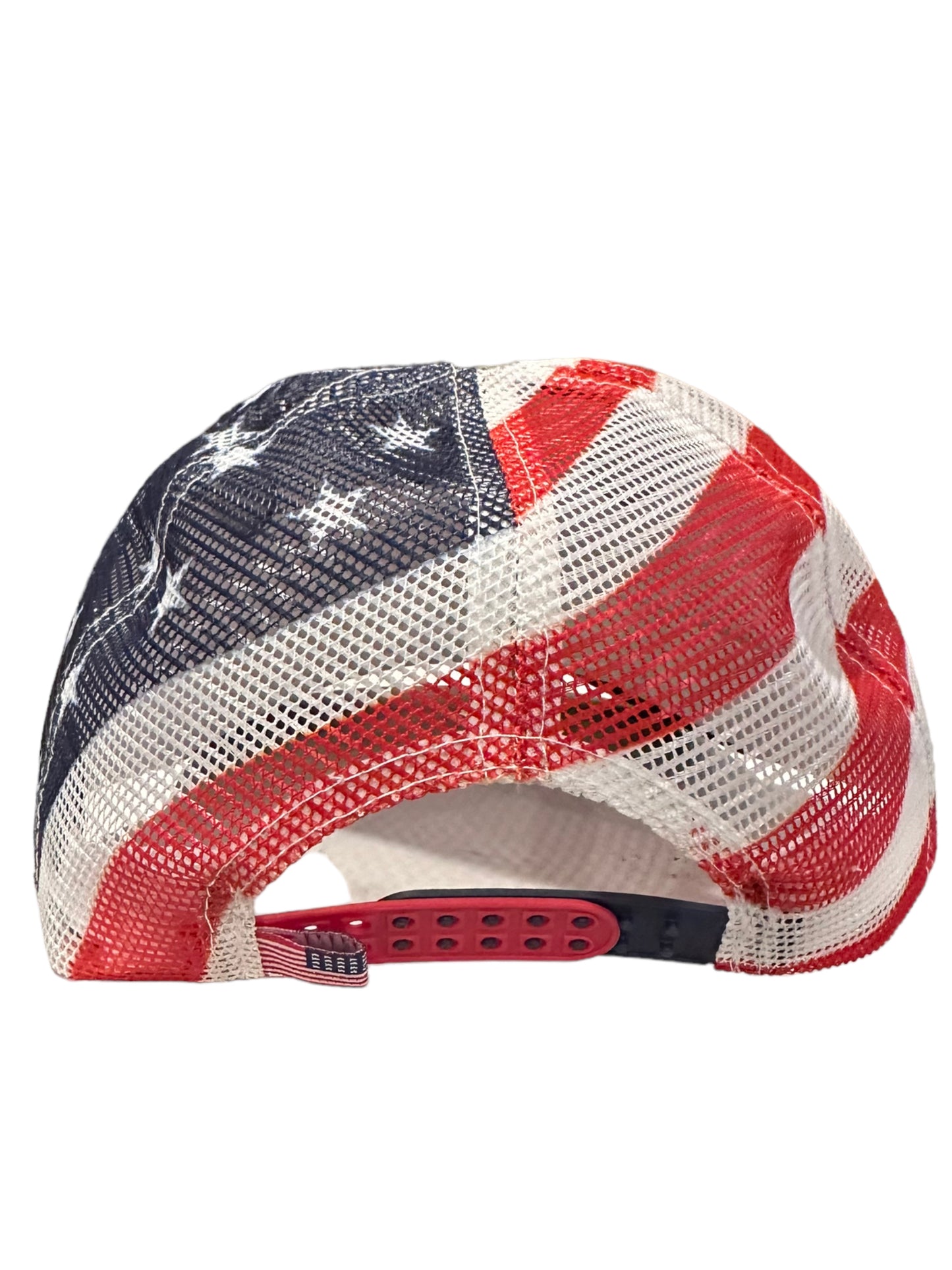 American flag mesh black curved trucker SnapBack