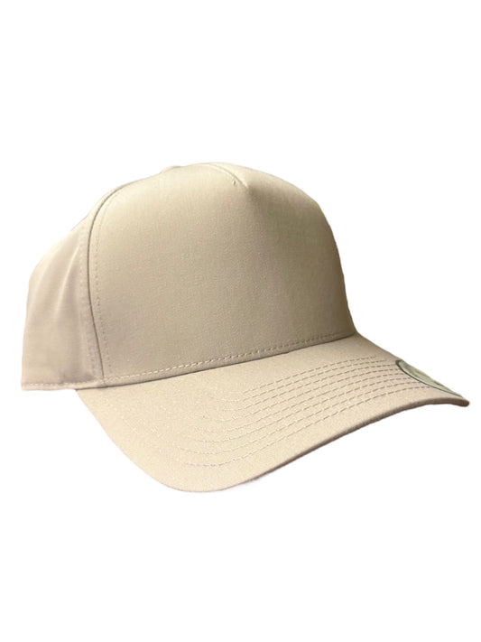 Beige solid a frame SnapBack hat