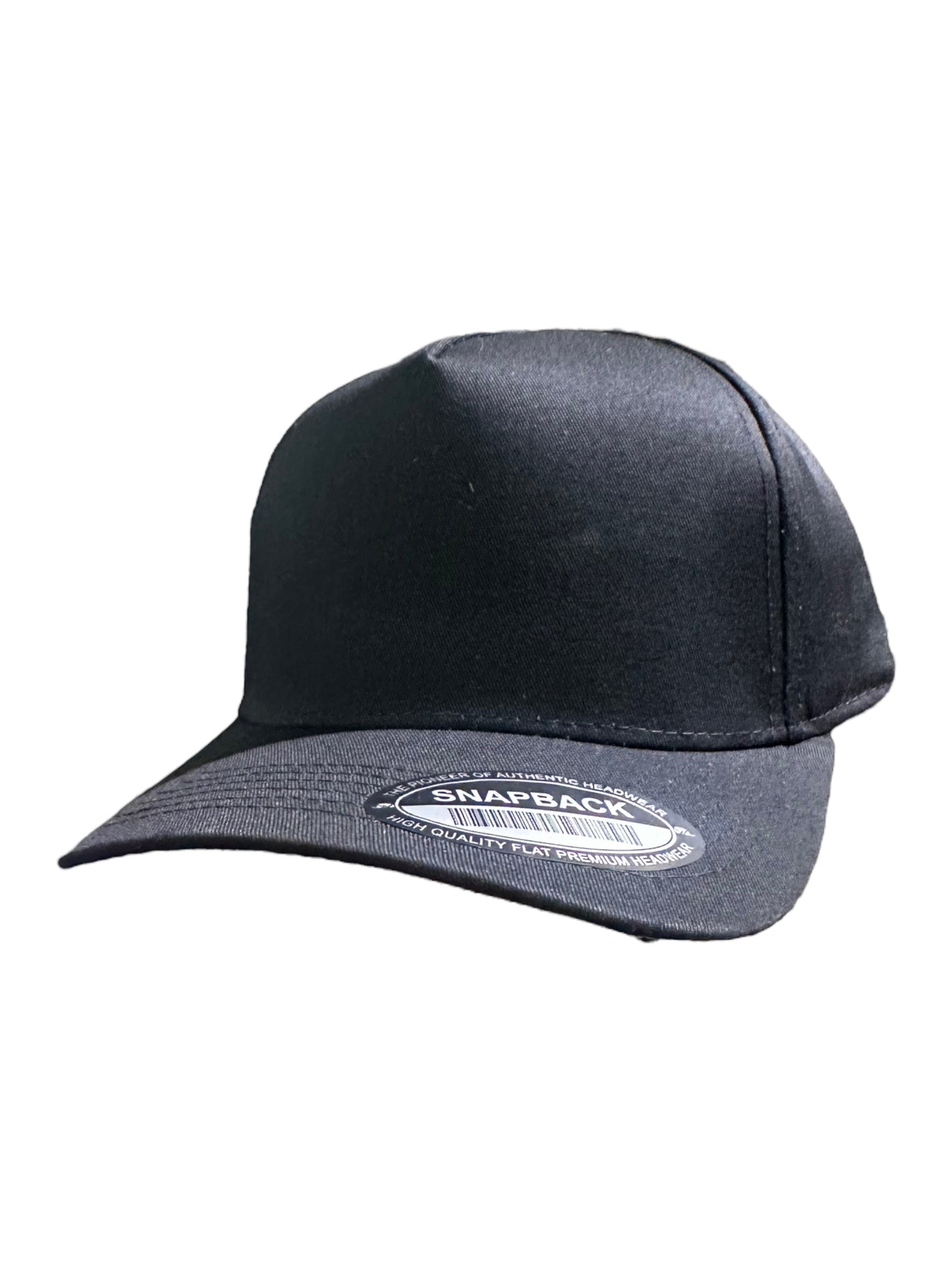 Yellow bottom brim black SnapBack hat