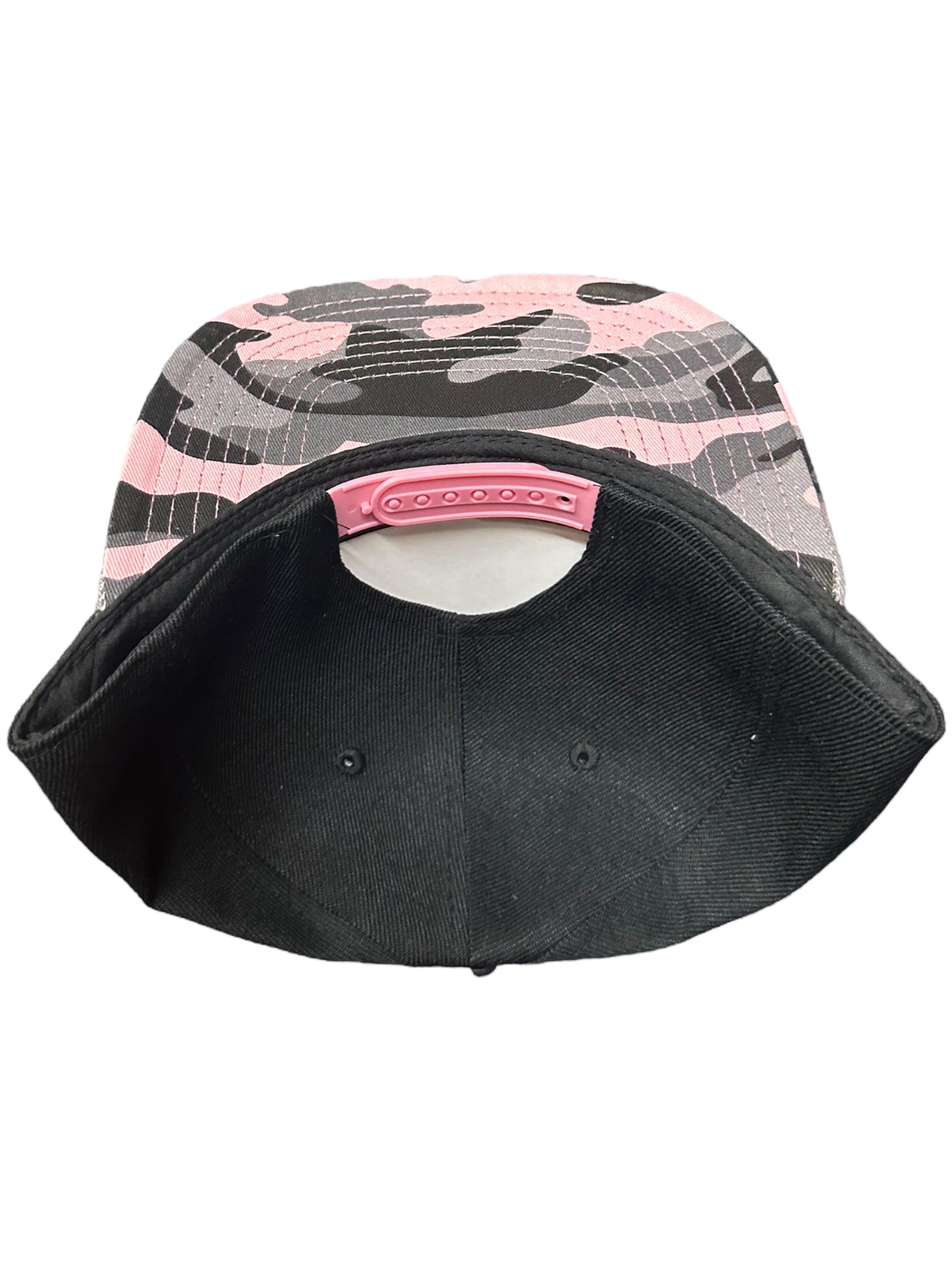 Light pink Camouflage black crown SnapBack