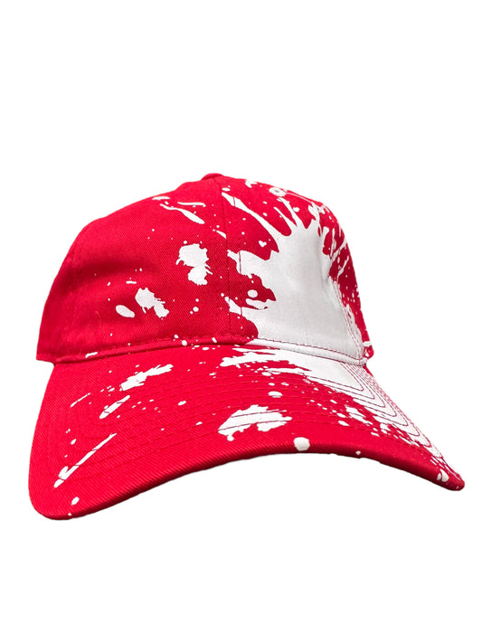 Paint splash red baseball cap