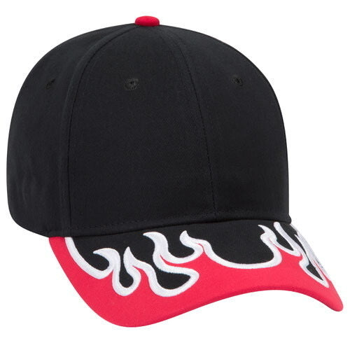 Flame Black & red curved SnapBack