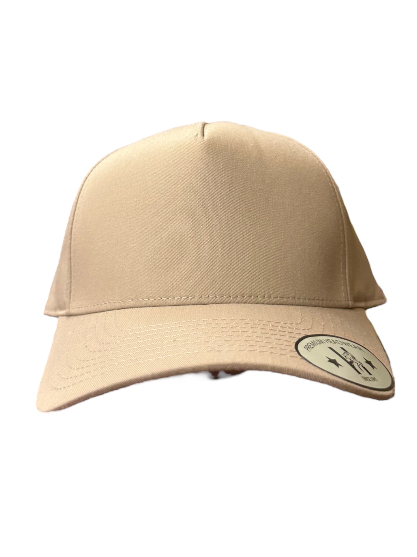 Beige solid a frame SnapBack hat