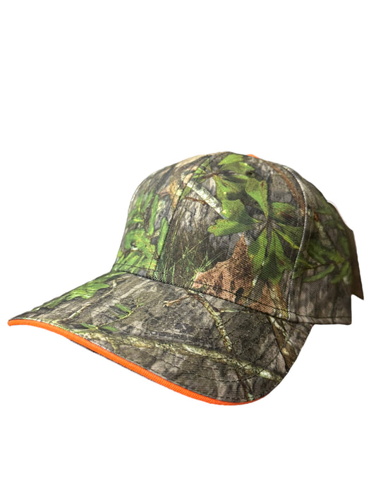 Woodland camouflage orange visor trim SnapBack hat