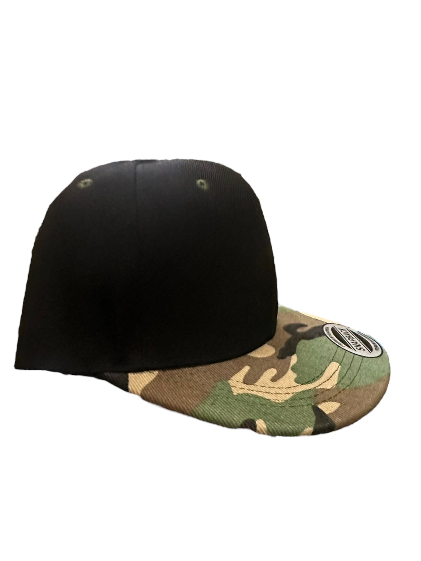 Black crown/ Combat Camouflage bill SnapBacks