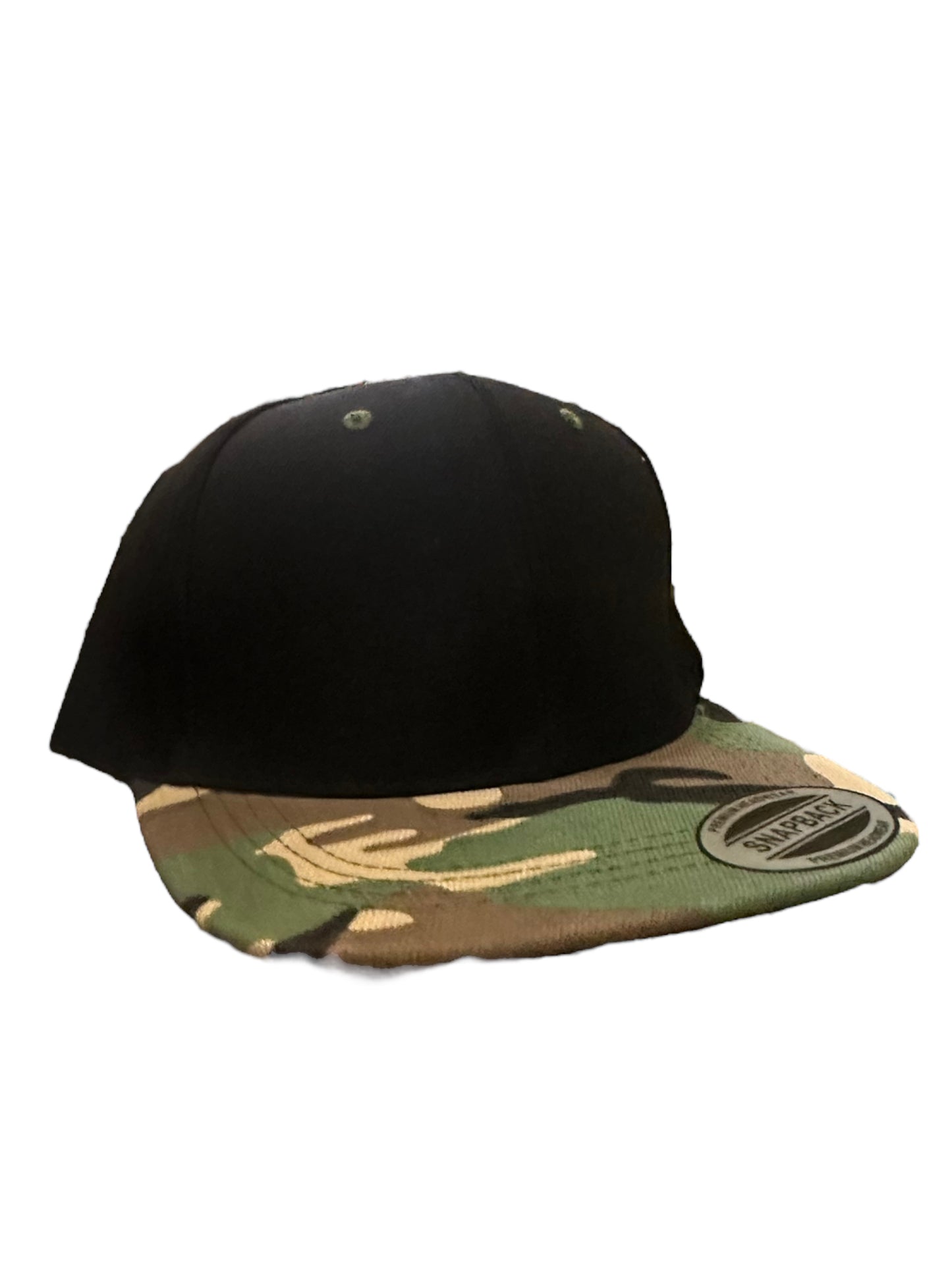 Black crown/ Combat Camouflage bill SnapBacks