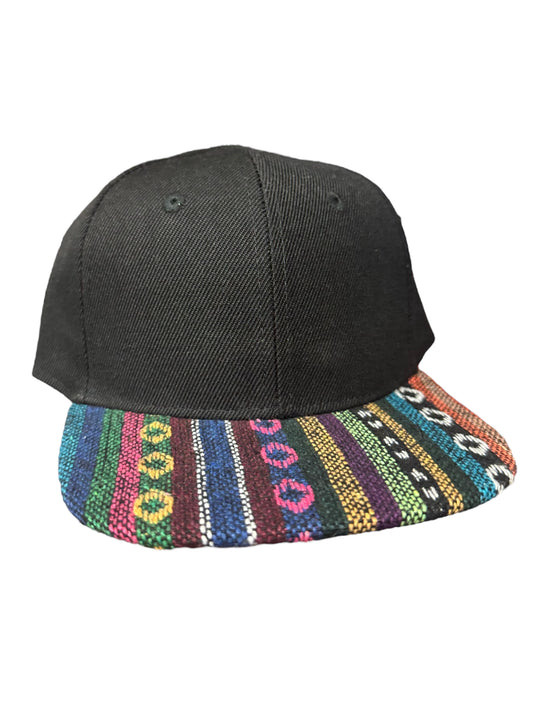 Serape brim black crown SnapBack hat