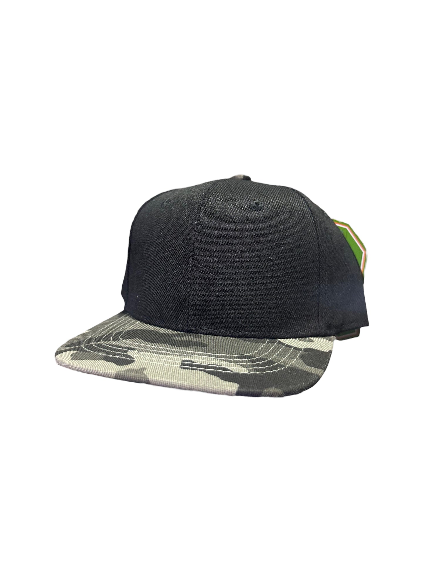 Baby hats-Grey camo bill & black crown SnapBack