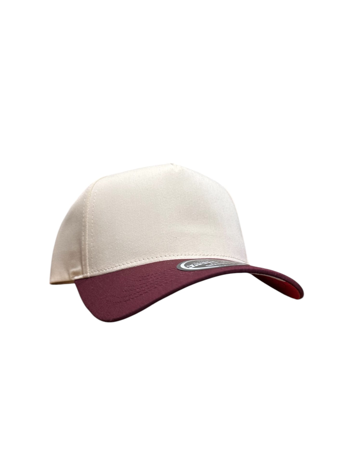 Maroon and cream mexico flag under brim