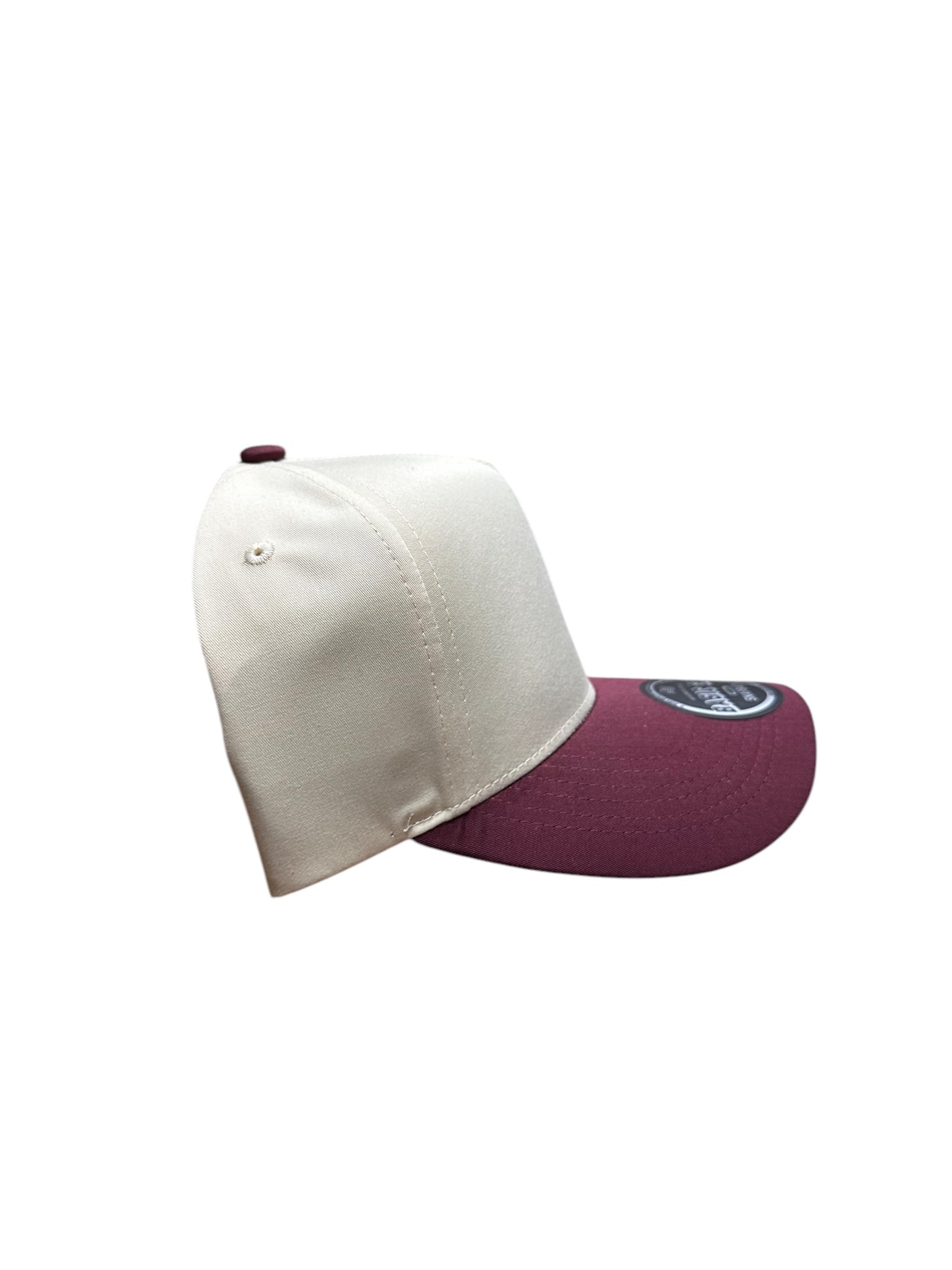 Maroon and cream mexico flag under brim