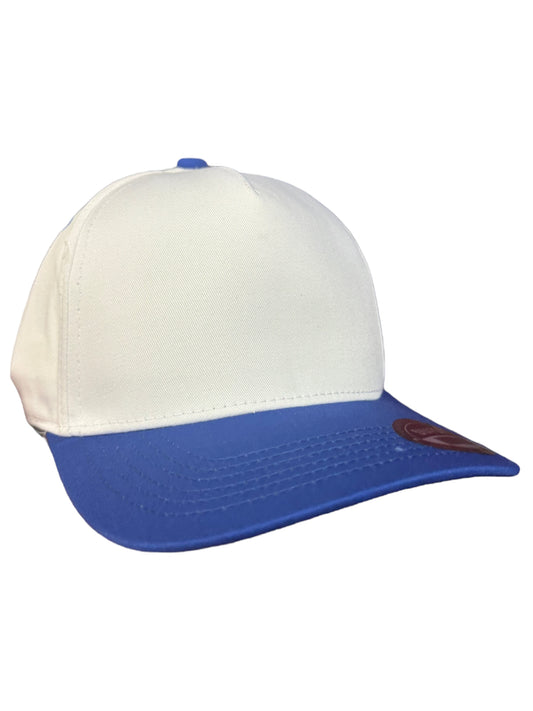 White and royal blue SnapBacks