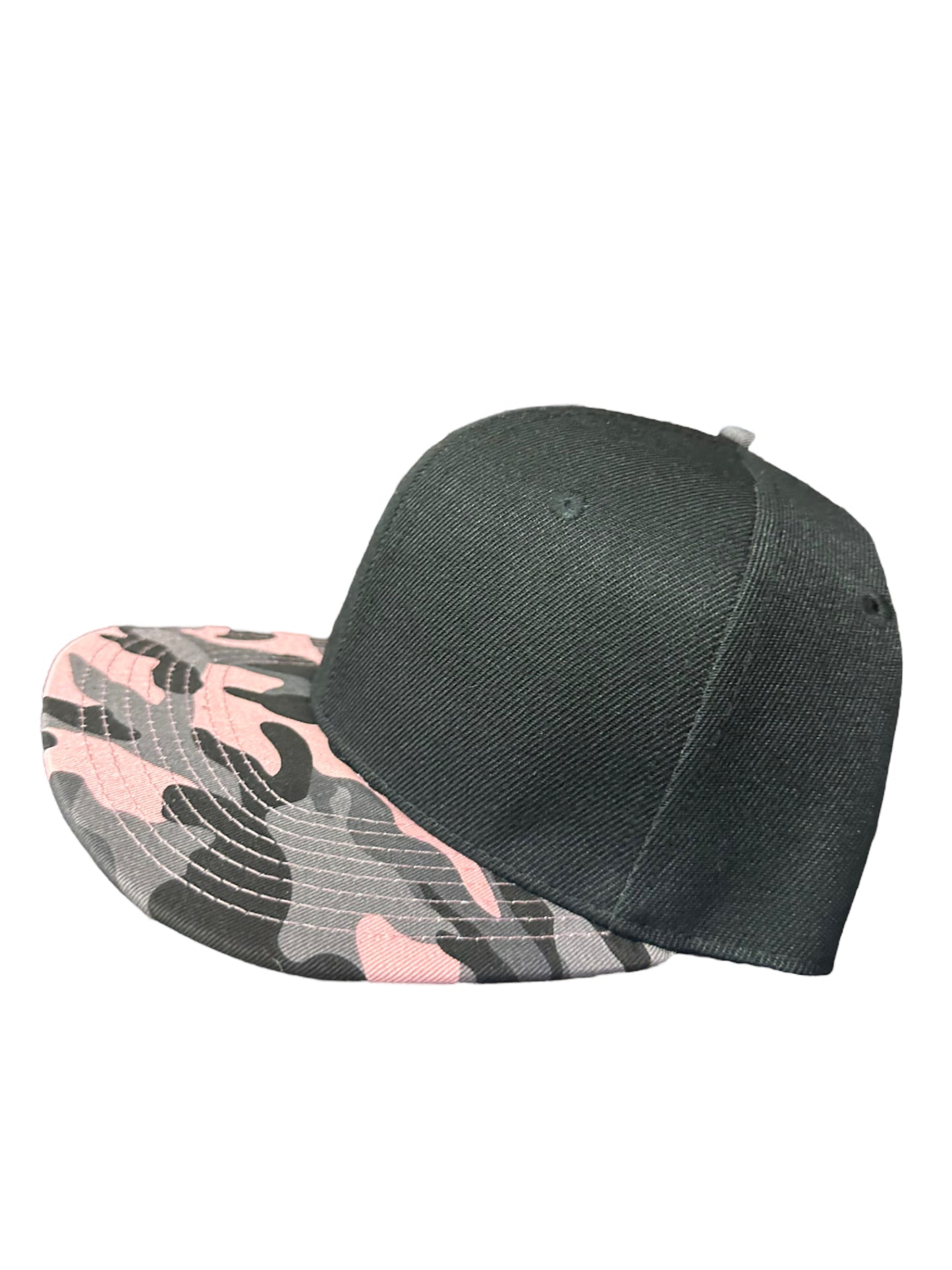 Light pink Camouflage black crown SnapBack