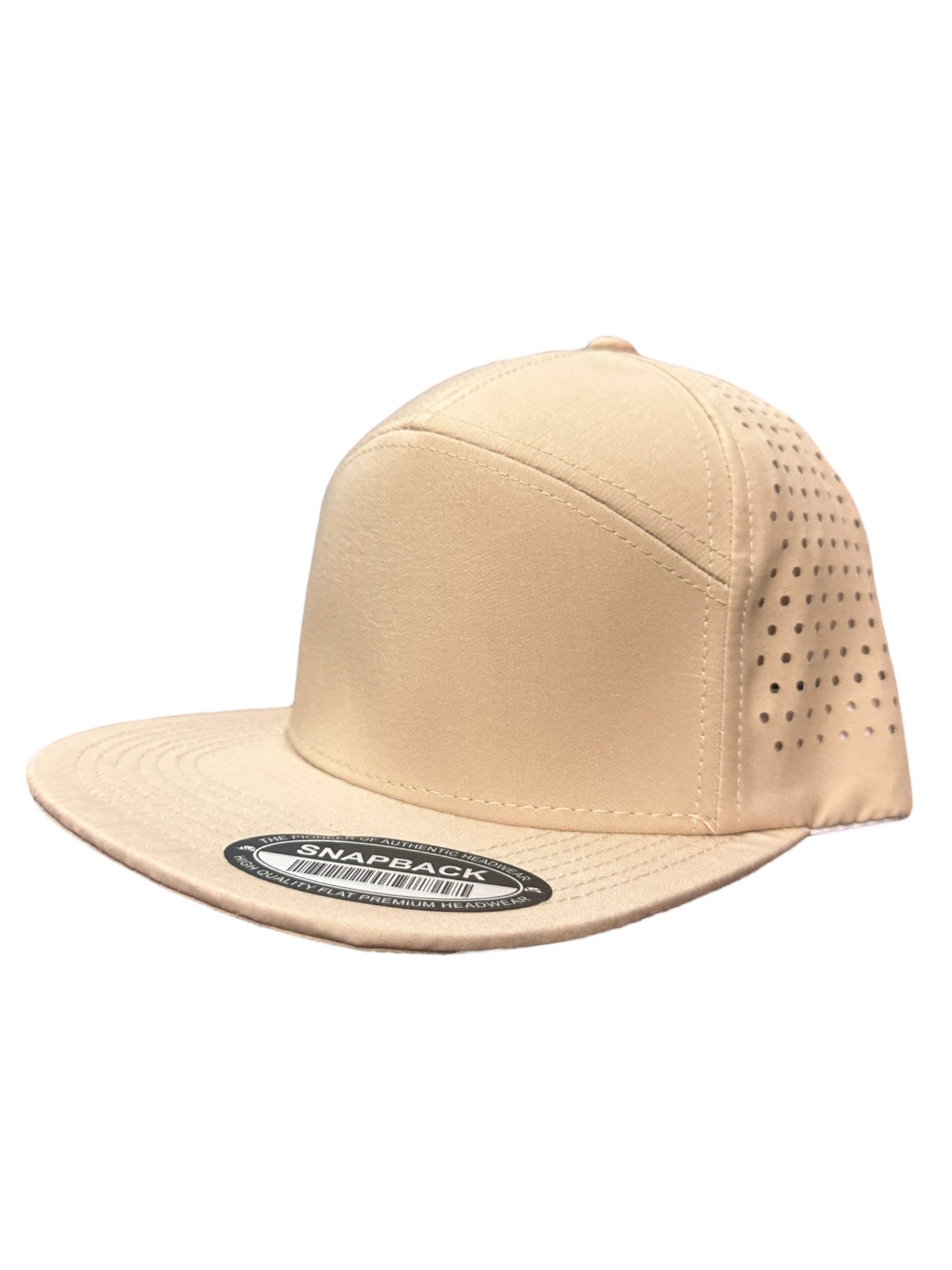 Cream 7 panel water resistant SnapBack