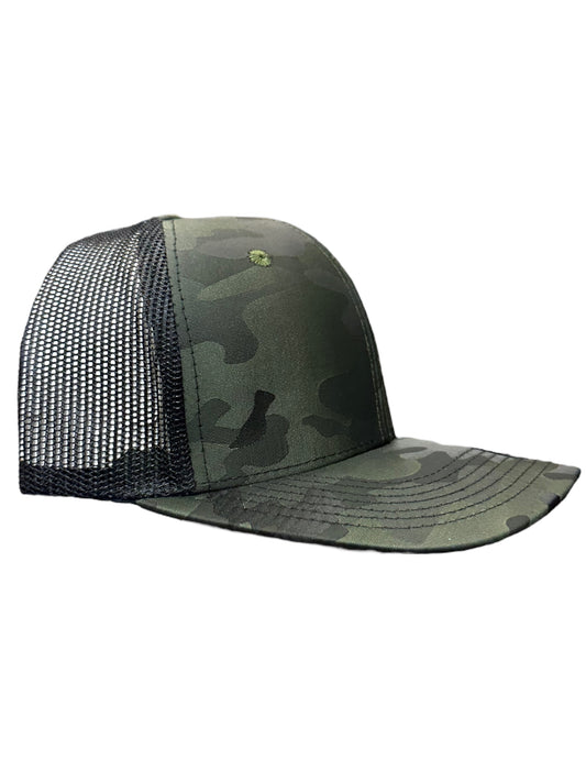 Olive camouflage satin SnapBack hat