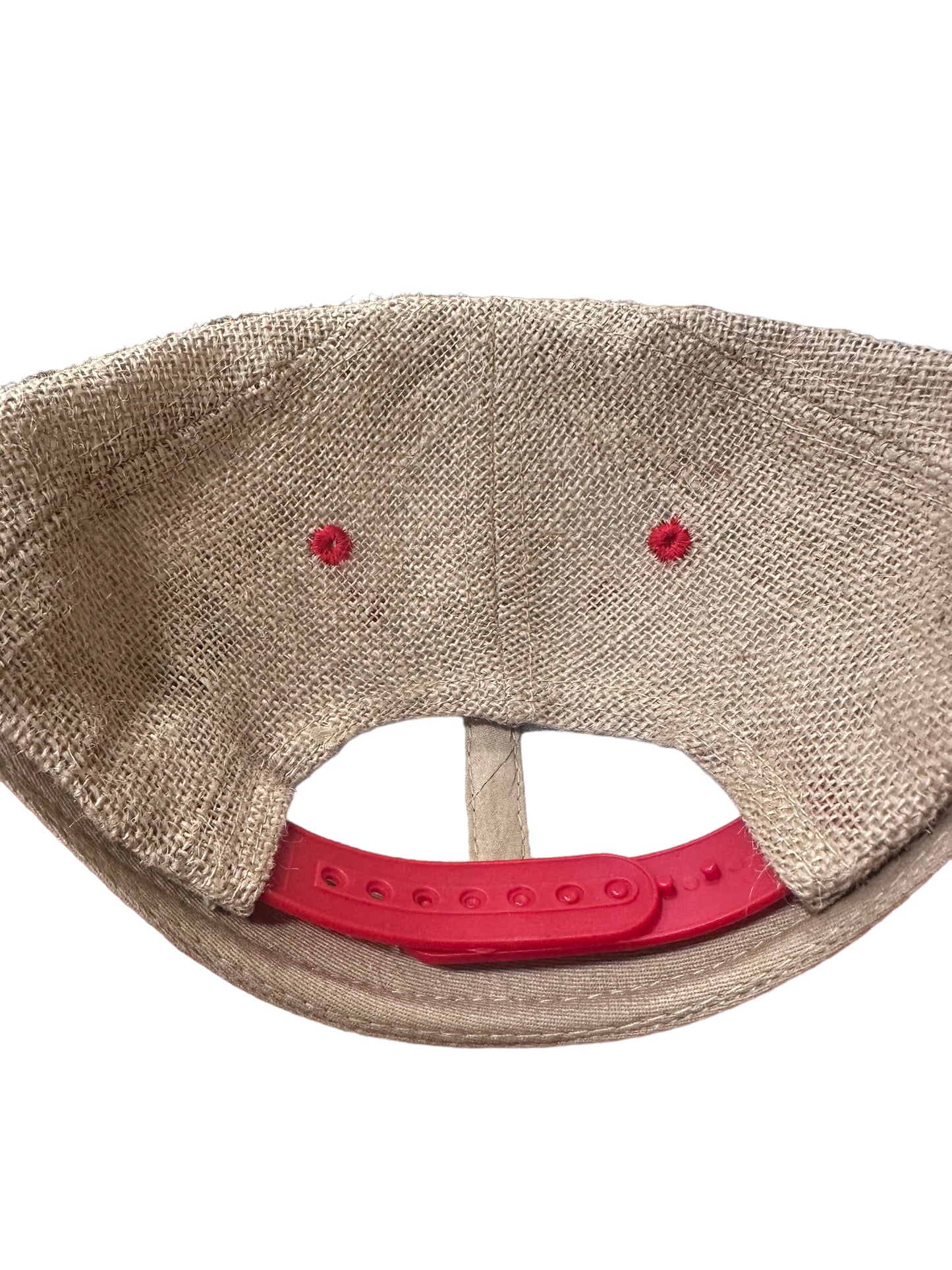 Red and beige Coffee bag texture snapbacks