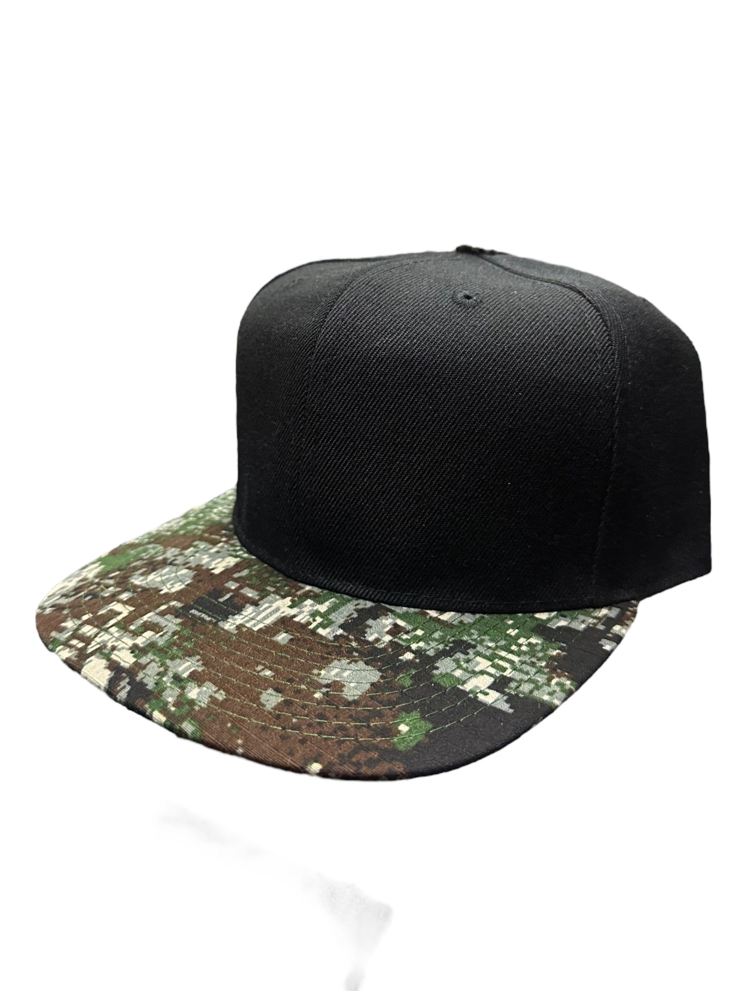 Green digital camouflage snapbacks