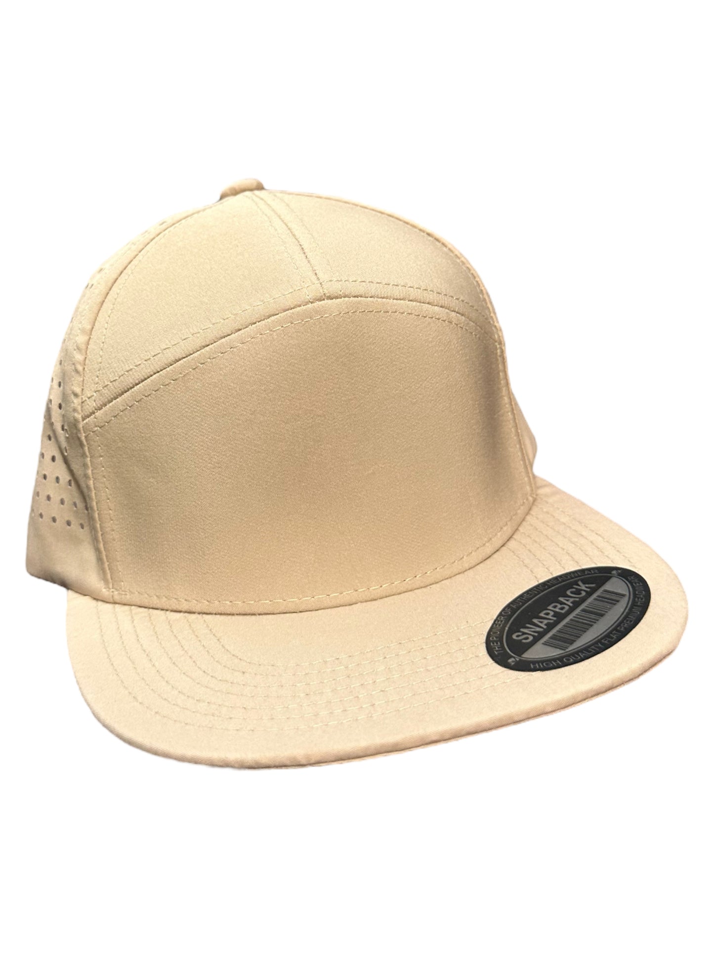 Cream 7 panel water resistant SnapBack