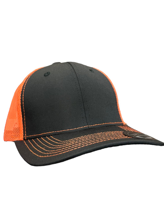 Orange and black trucker SnapBack