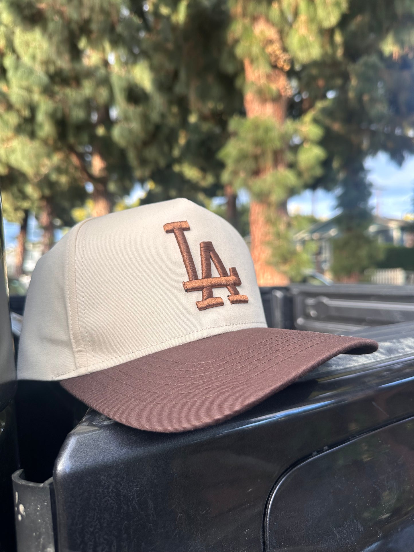 Cream and brown LA A-Frame SnapBack