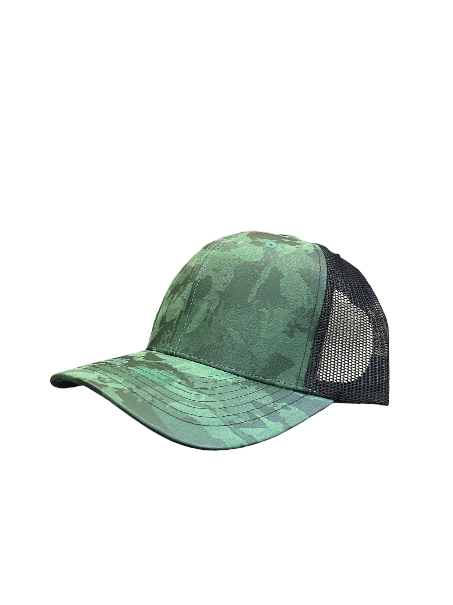 Green Camouflage PU pleather Snapbacks (12 pack)