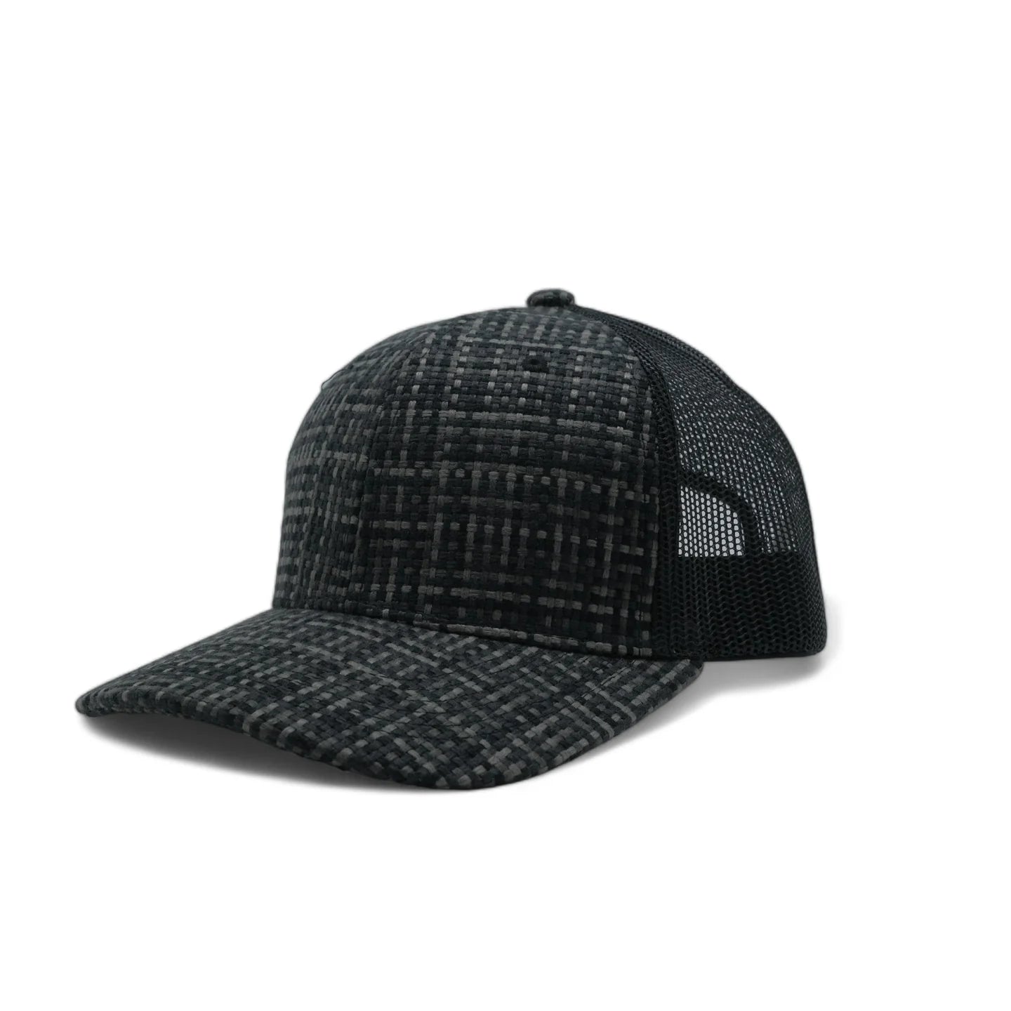 Plain Check Pattern Mesh Hat