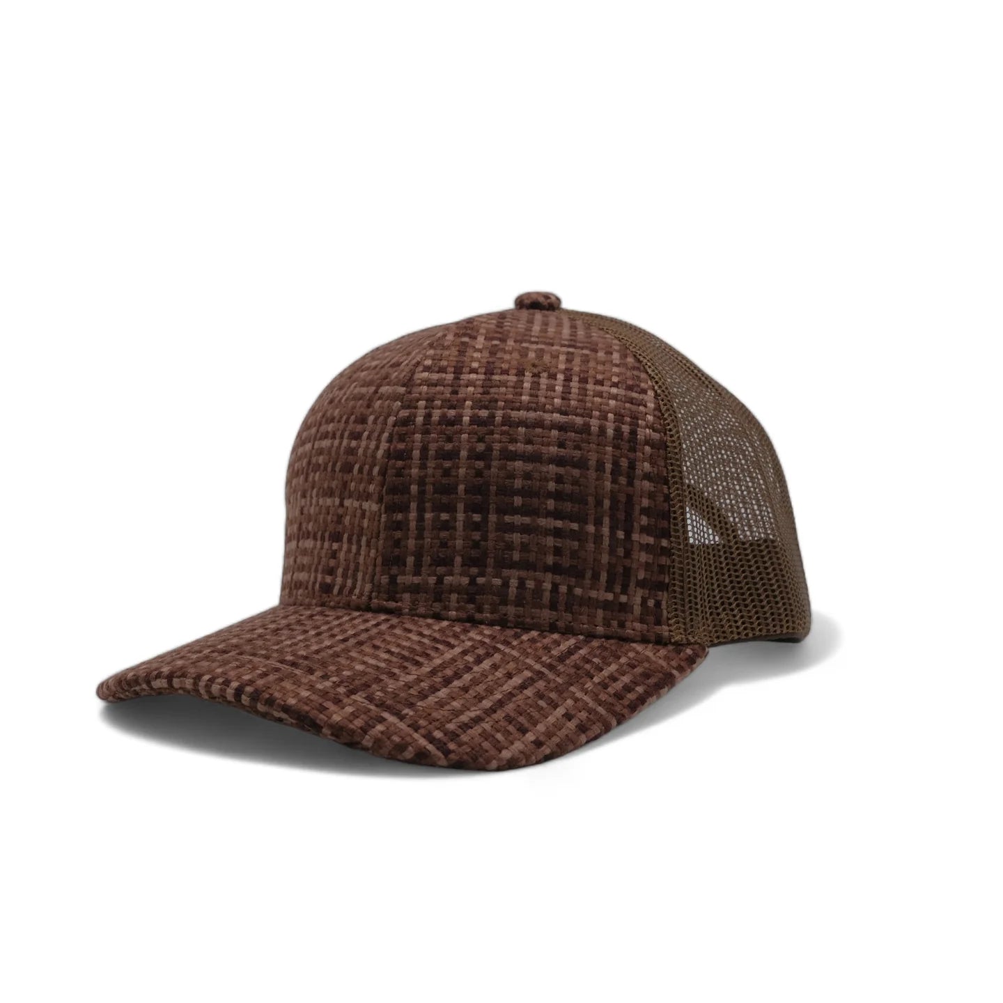 Plain Check Pattern Mesh Hat