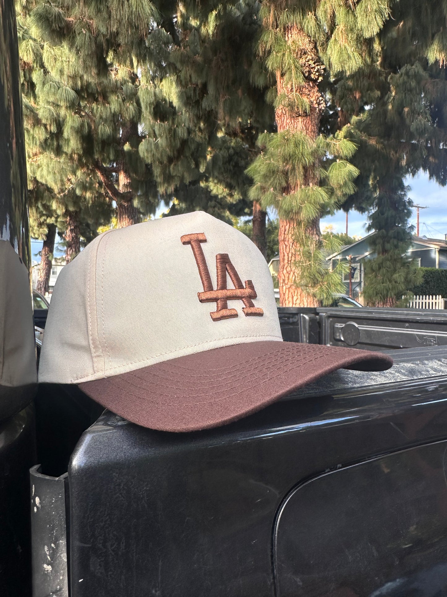 Cream and brown LA A-Frame SnapBack