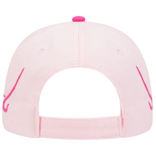 Flame light hot pink curved SnapBack