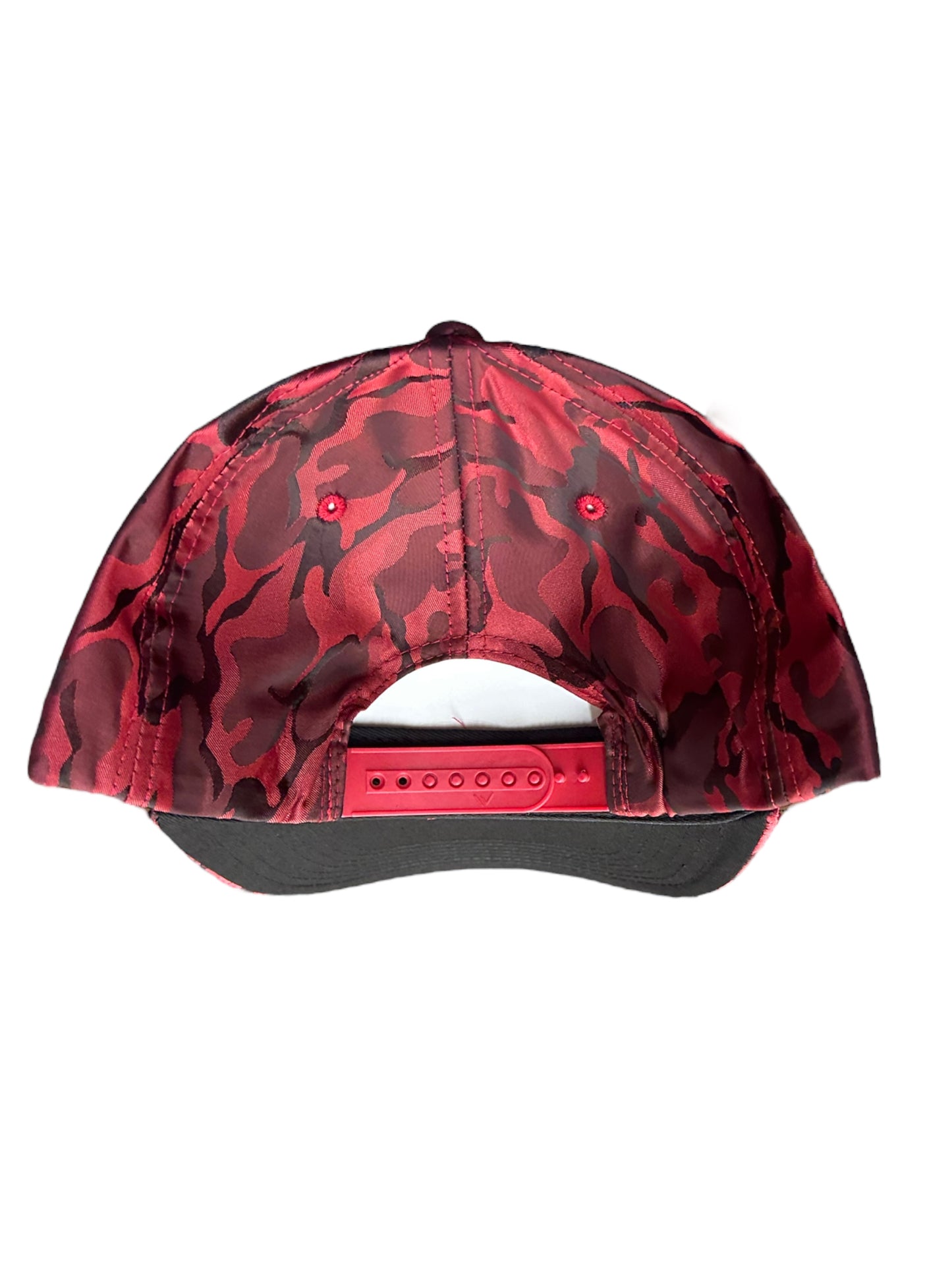 Red camouflage satin SnapBack water resistant