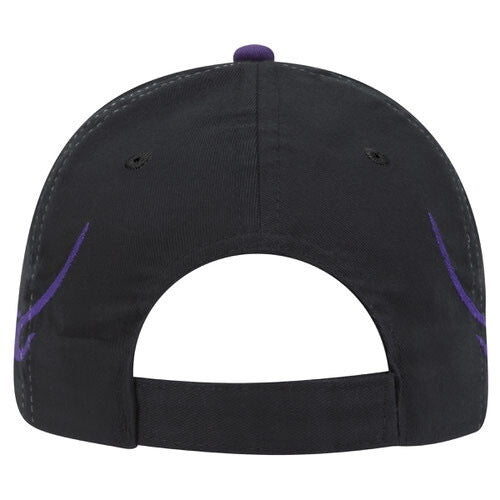 flame purple brim black SnapBack