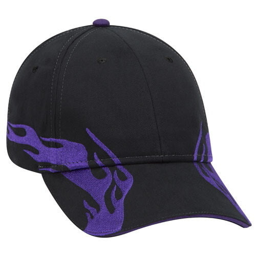 flame purple brim black SnapBack