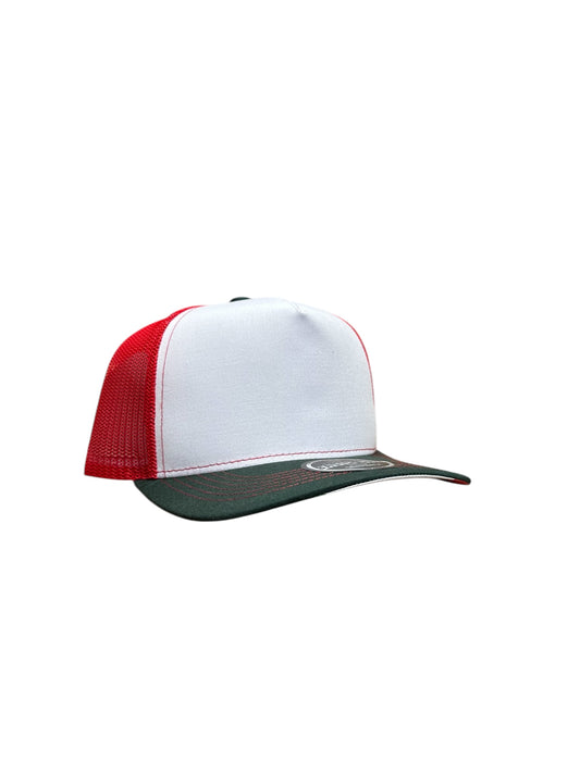 Red white and green Mexico under Brand flag trucker snapback