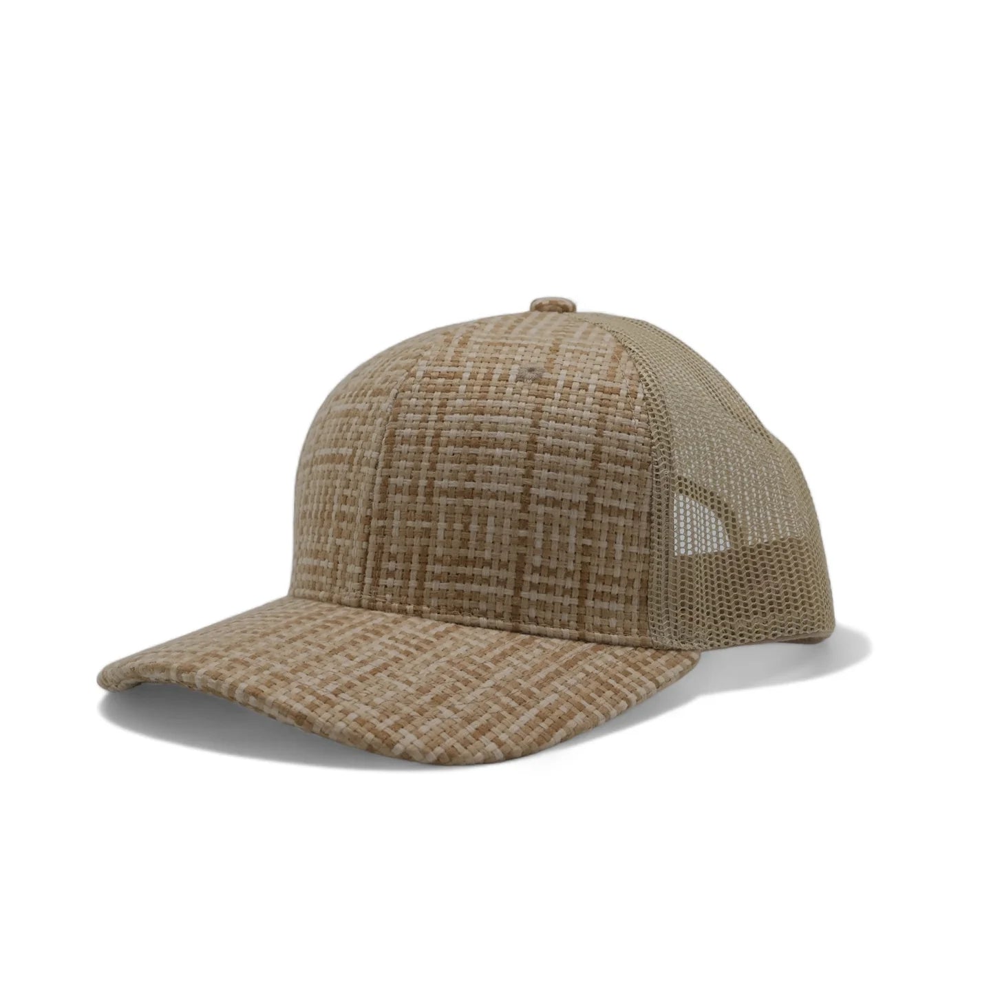 Plain Check Pattern Mesh Hat