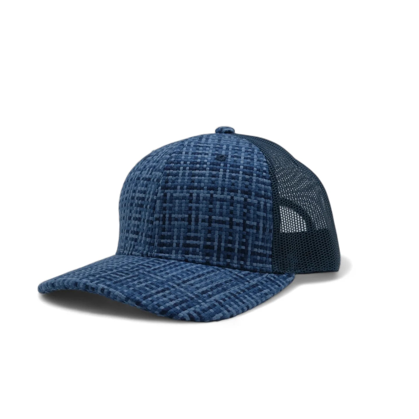 Plain Check Pattern Mesh Hat