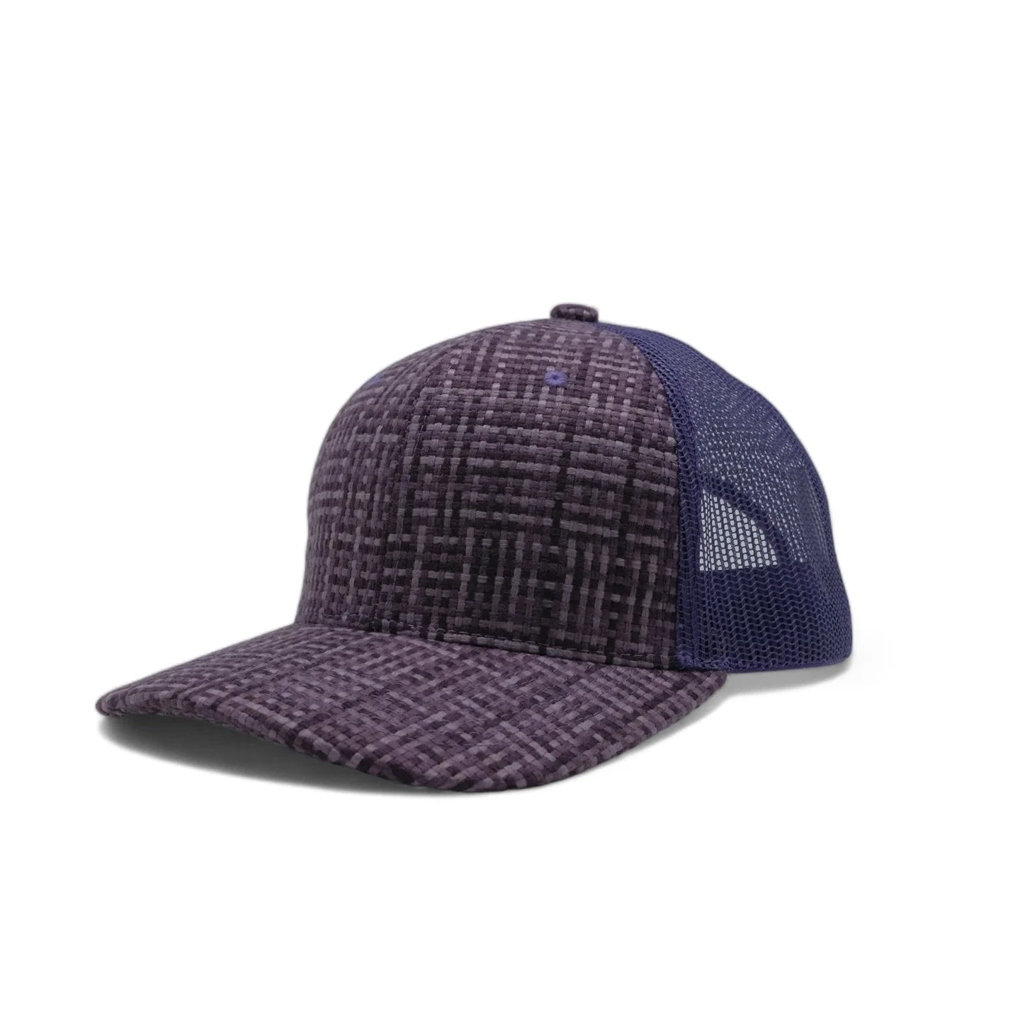 Plain Check Pattern Mesh Hat