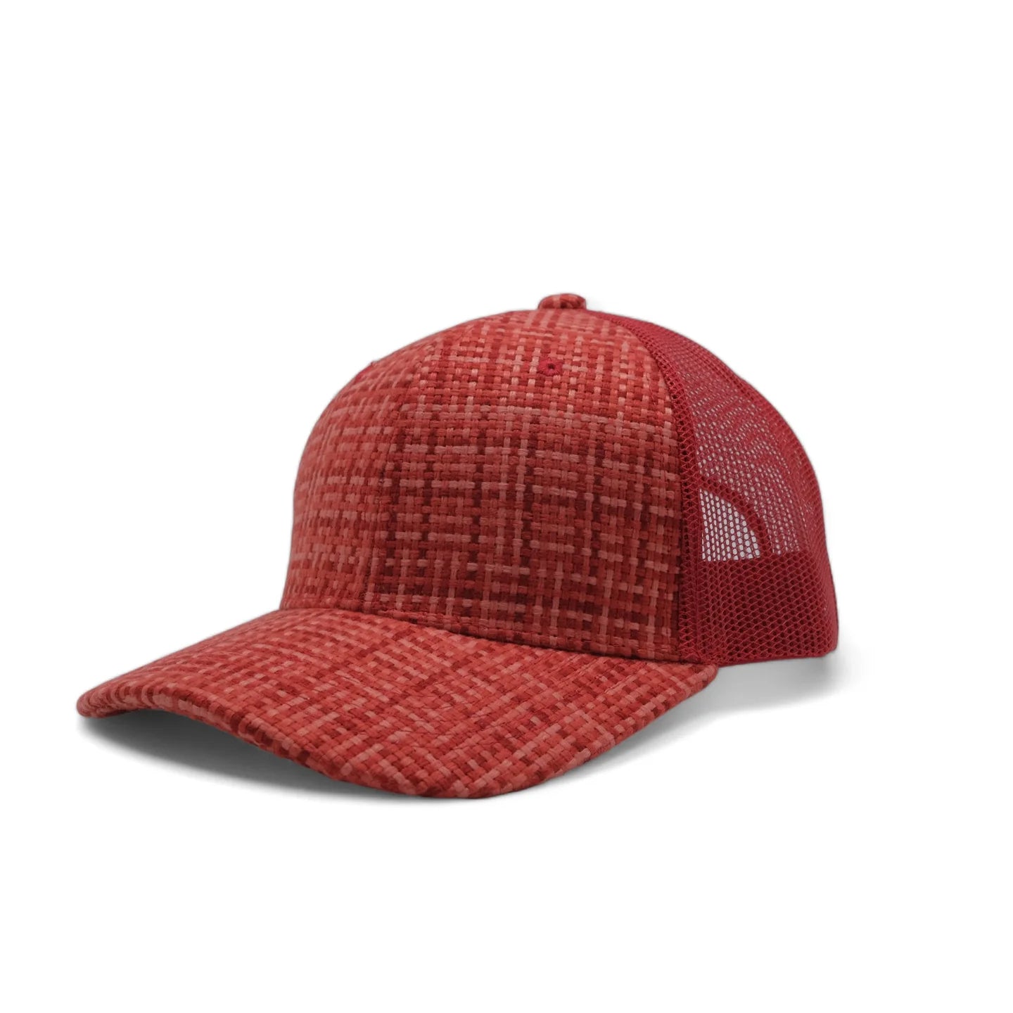 Plain Check Pattern Mesh Hat