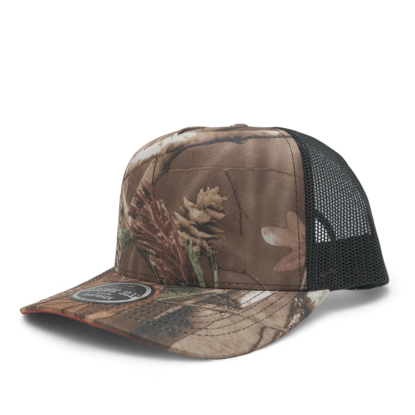 Camouflage 5-Panel Mesh Trucker Hat| Red Bottoms