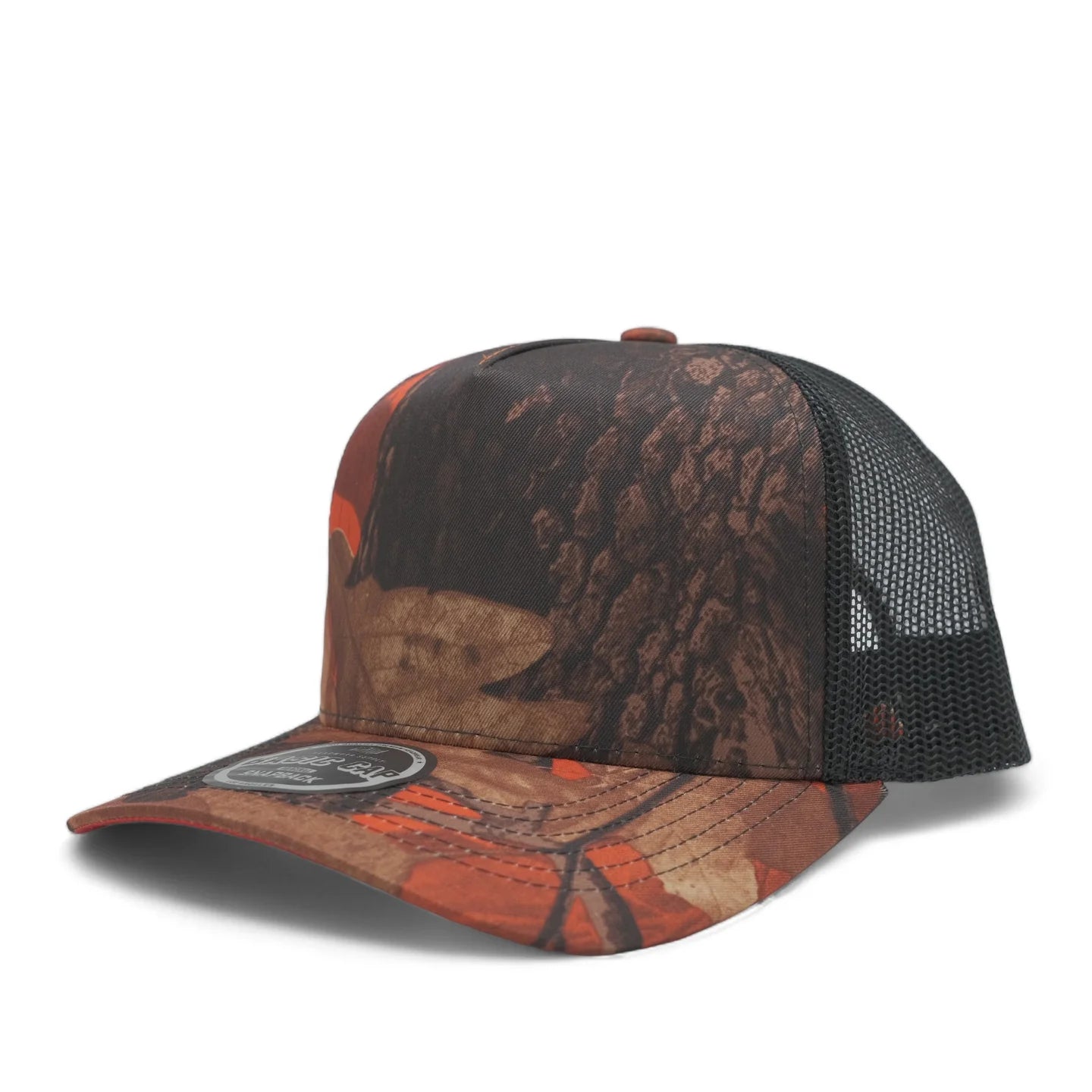 Camouflage 5-Panel Mesh Trucker Hat| Red Bottoms