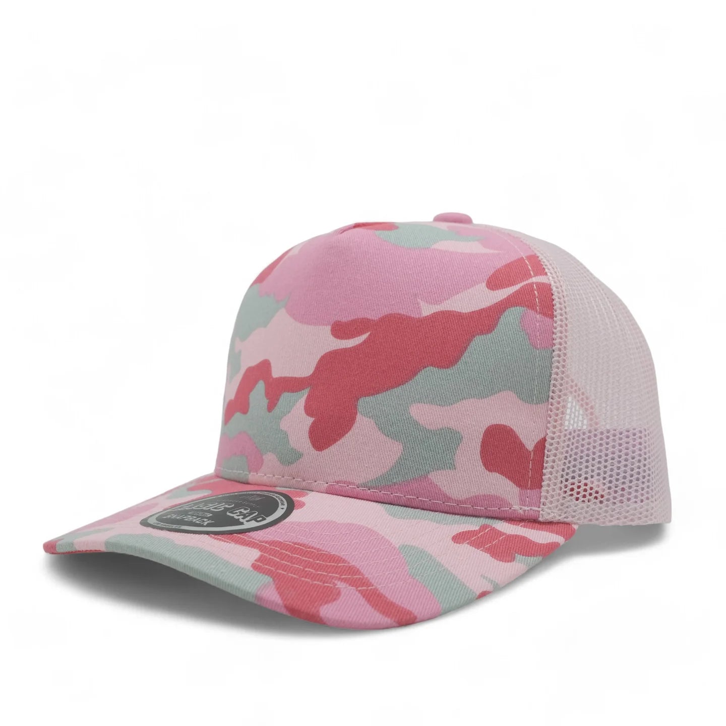 Camouflage 5-Panel Mesh Trucker Hat| Red Bottoms