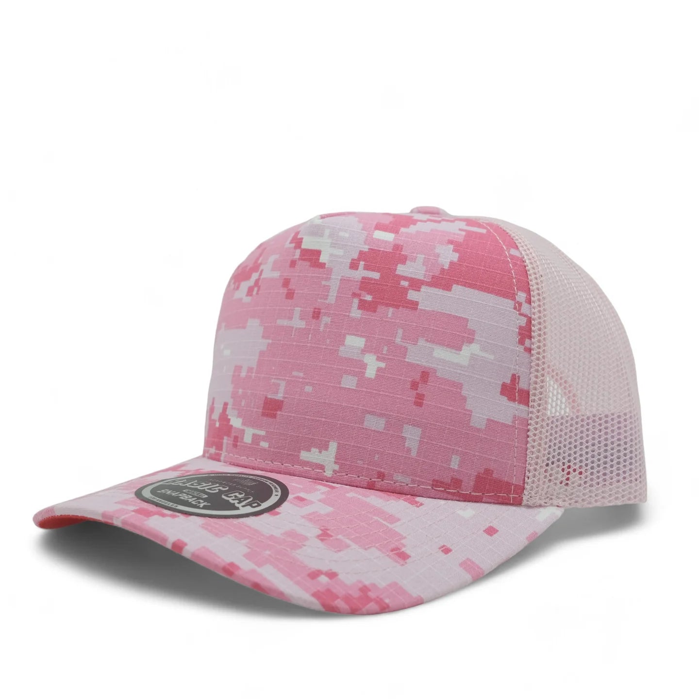 Camouflage 5-Panel Mesh Trucker Hat| Red Bottoms