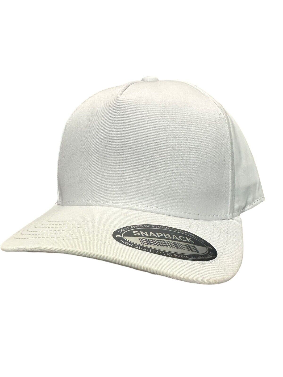 White Curved A Frame Snapback