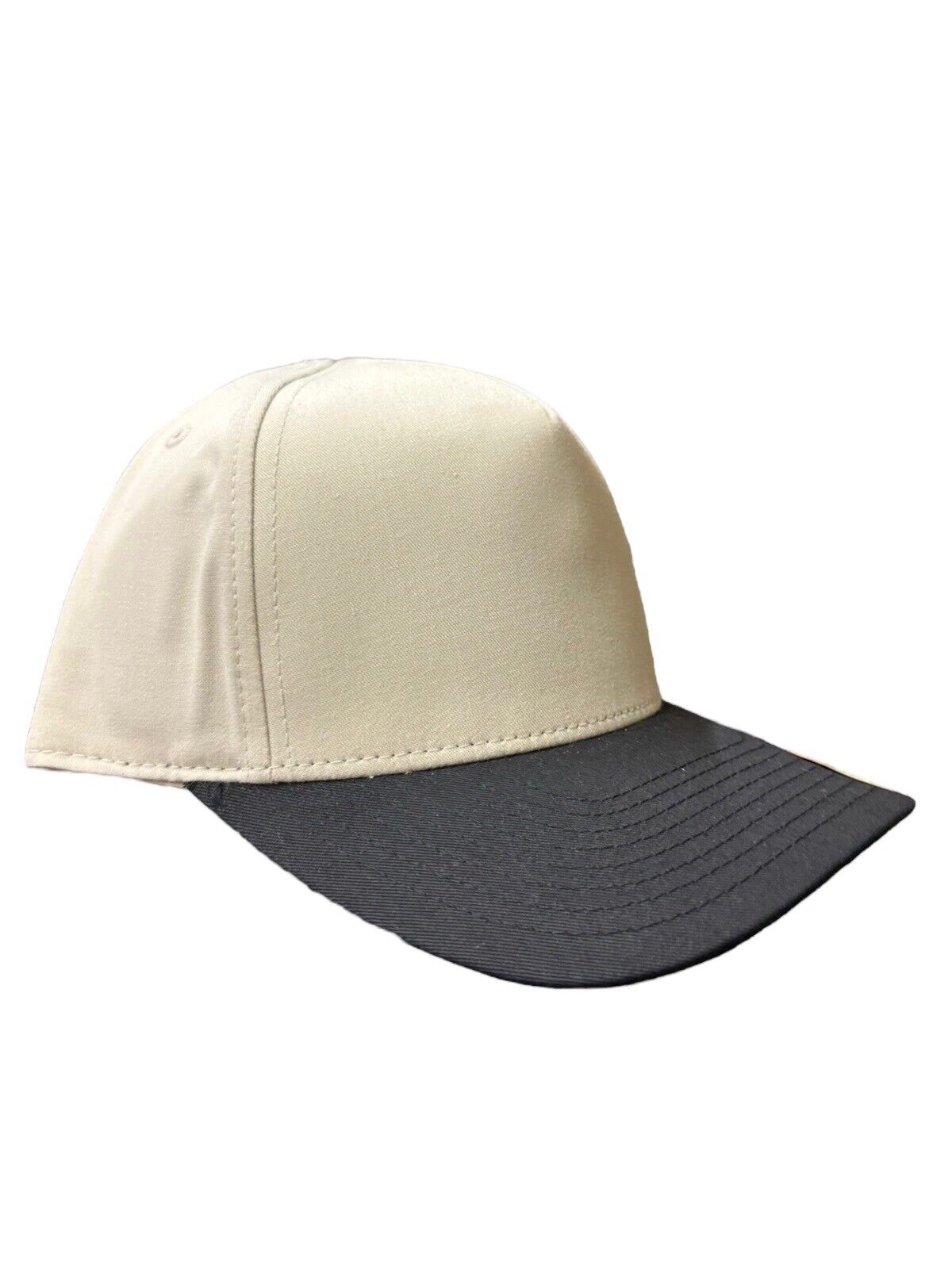 Cream and Black A Frame Snapback hat